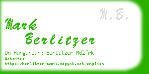 mark berlitzer business card